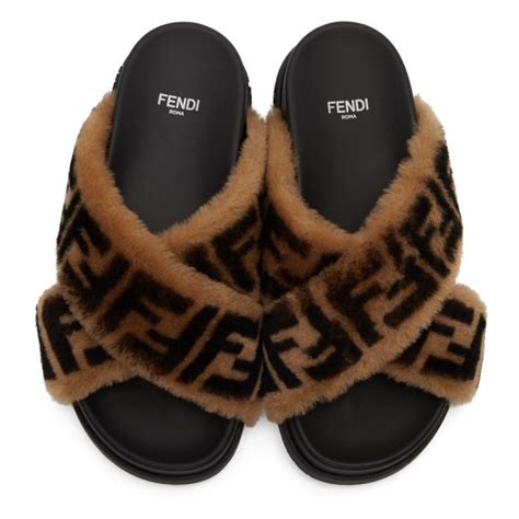 fendi slides heels|fendi fur slides women.